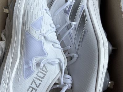 Adidas Adizero White Cleats - Brand New in Box with Silver Accents