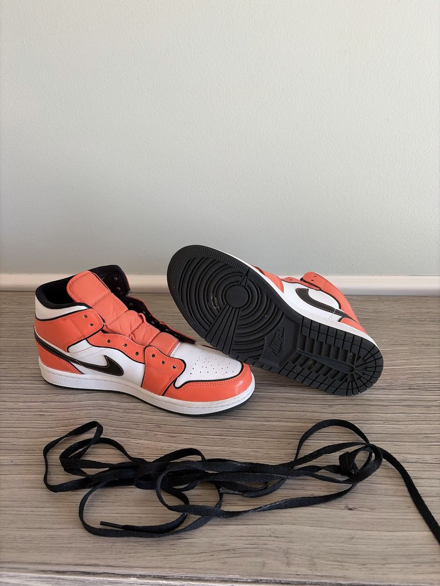 Nike Air Jordan 1 Mid Turf Orange Basketball Shoes Size 8