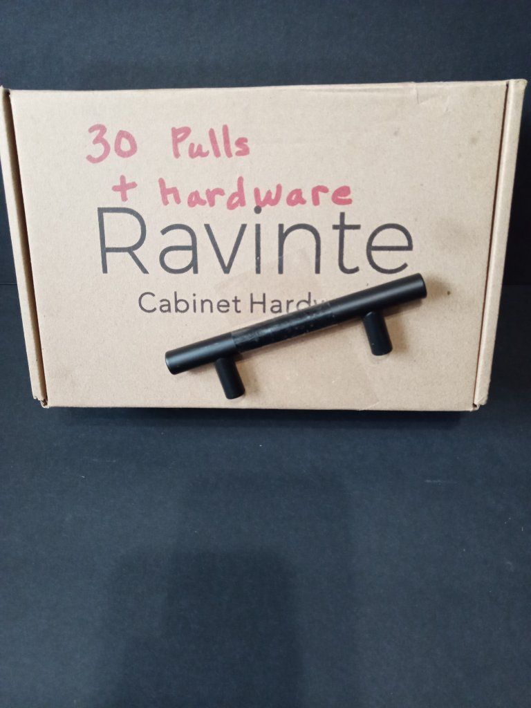 Case of New Round Black Cabinet Handles