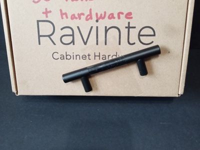 Case of New Round Black Cabinet Handles