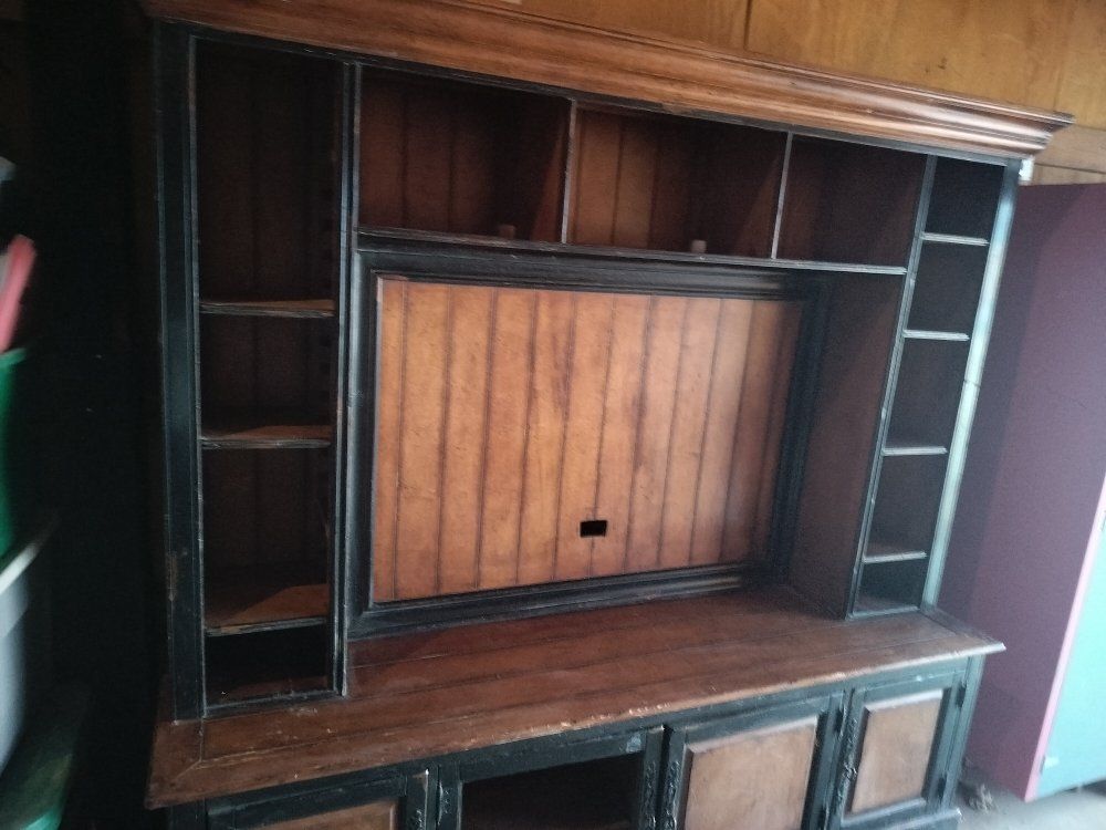 Large hooker brand Wood Entertainment Center TV Stand Media Console with Shelves and Cabinet Storage