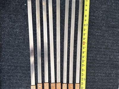 Set of 8 Extra-Long Stainless Steel BBQ Skewers – Wood Handles