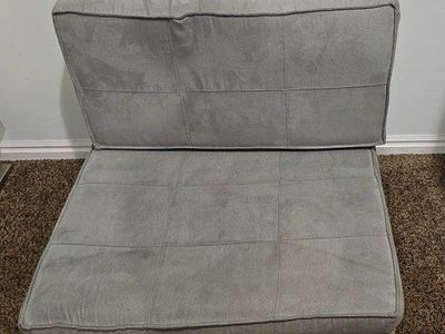 Folding Grey Floor Chair - Convertible Sleeper/Lounger, Compact & Versatile Seating