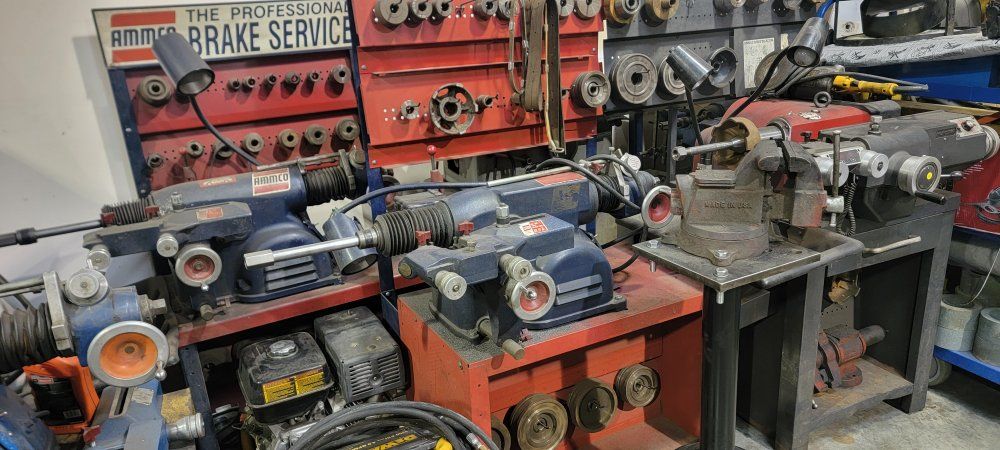 Ammco, Hunter, FMC brake lathes.