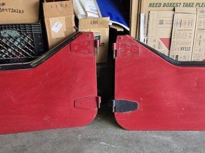Jeep Wrangler YJ(TJ?) Red Half Doors Pair with Grey Interior Panels, 1987-1995 OEM