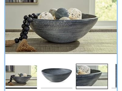 NEW Terra Cotta Bowl Ashley Blue Tan Gorgeous