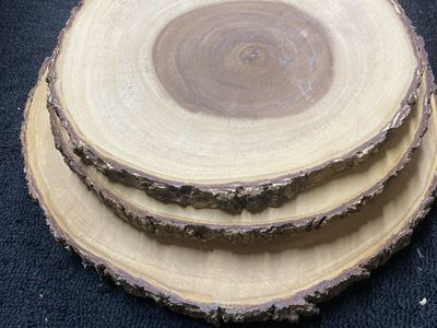 NEW Cake Plates Rustic Wood Set / 3