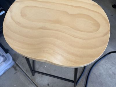 Pair Wood Top Bar Stools