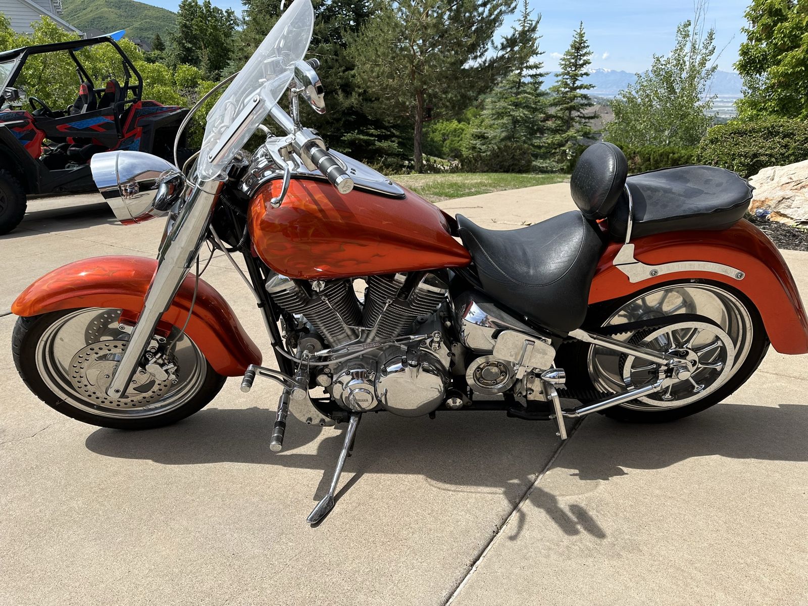 1999 Yamaha Road Star 1600 Custom Cruiser - Flame Paint, Wide Tire, Custom Seat, 35K Miles