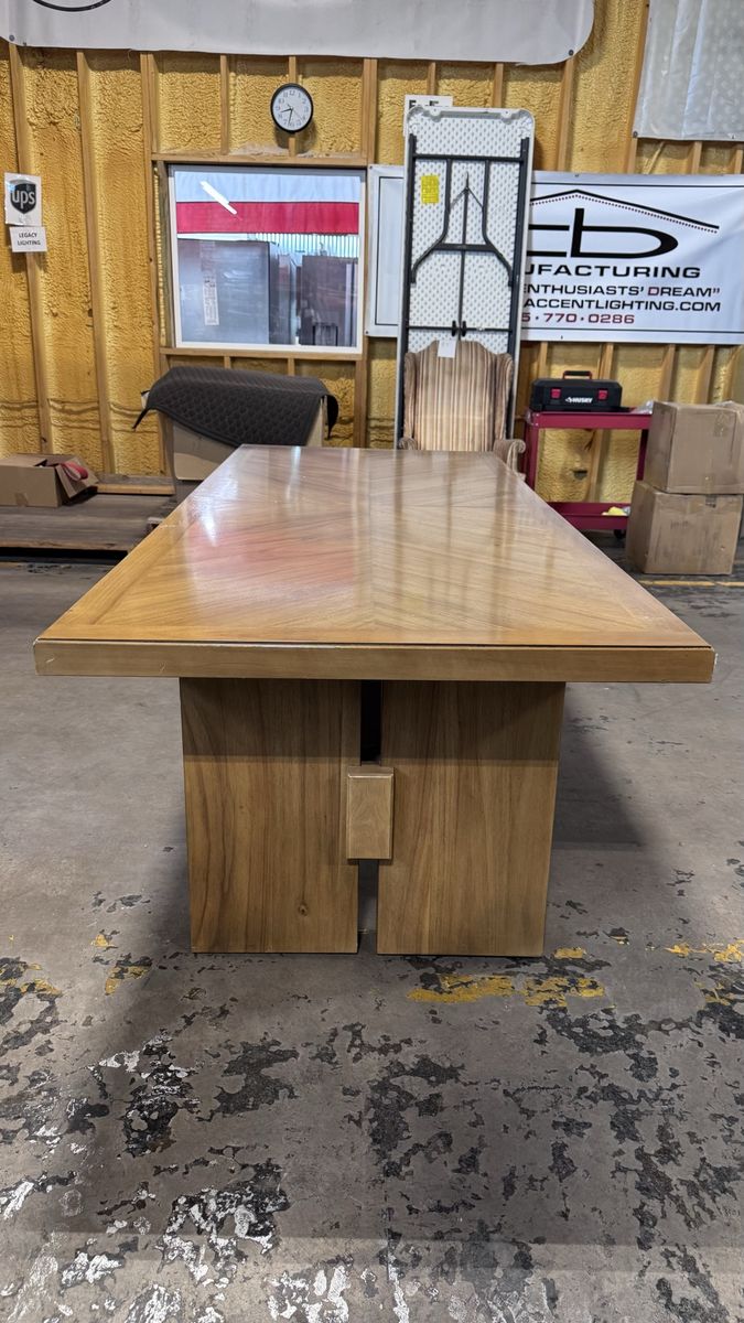Large Wooden Dining Room Table - Seats 8 - Used.
