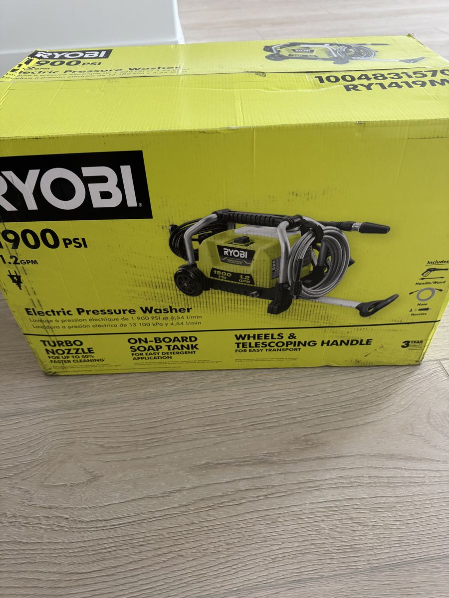 Ryobi 1900 psi pressure washer- New, in box