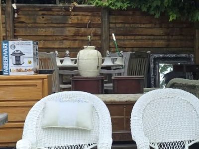 Rocking wicker chairs