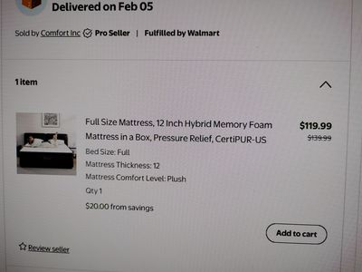 Full size bedframe and full size 12 inch mattress and both are brand new