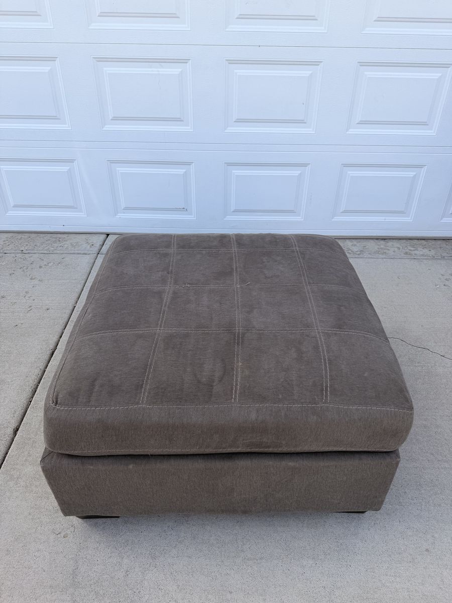 Large Grey Ottoman