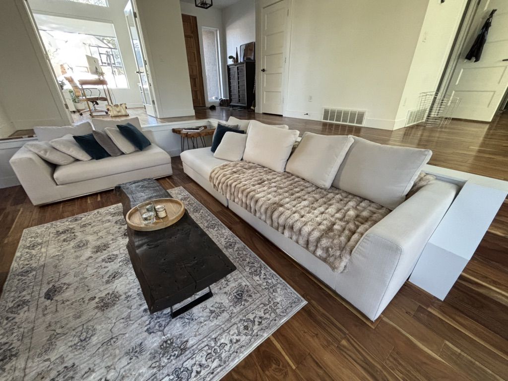 White Three Piece Sectional Couch For Sale