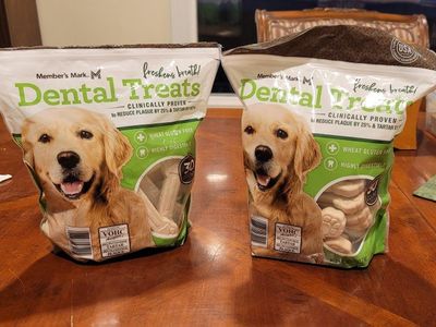 Member's Mark Dental Treats for Dogs - 1 New Bag, 1 Partial Bag, Wheat Gluten-Free, Reduces Plaque & Tartar Dog Chews Treats