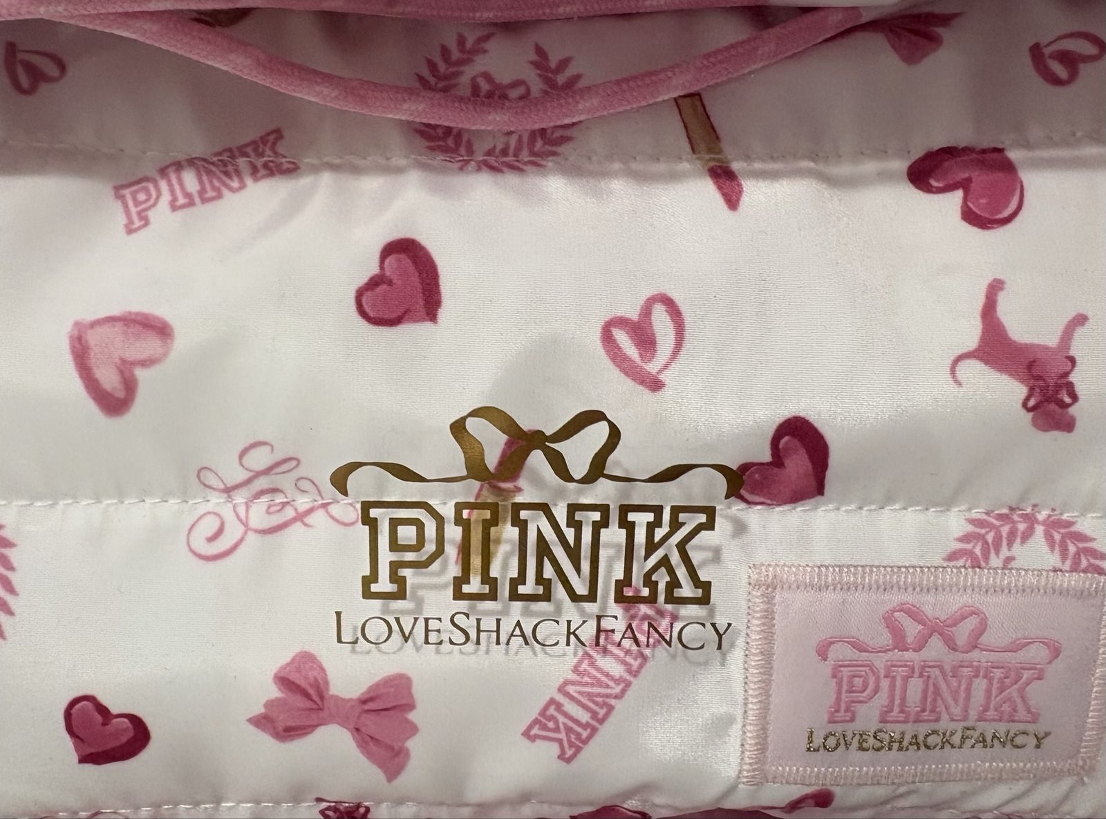 Victoria Secret PINK LOVE SHACK FANCY makeup bag exclusive limited edition sold out brand new in box.