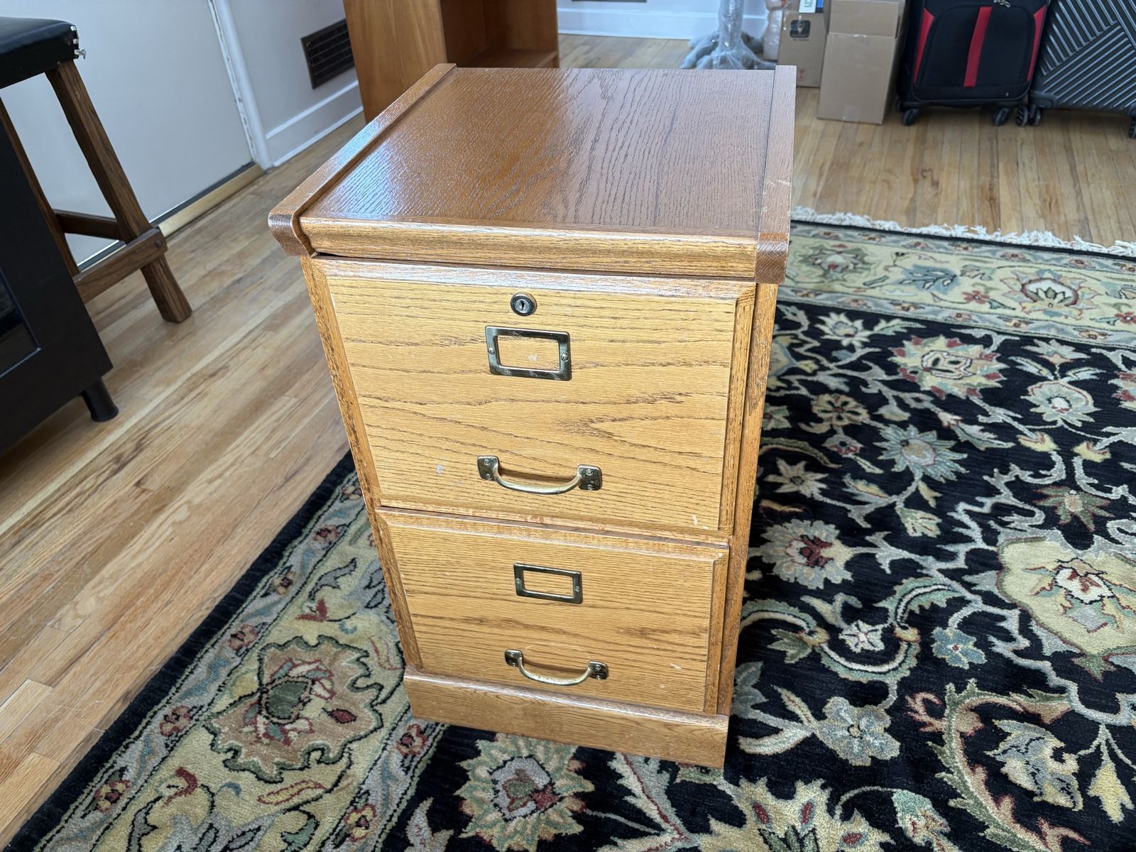 Vintage Mission Style Oak Wood Filing Cabinet