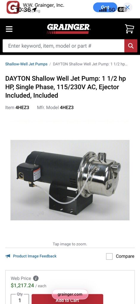 Dayton Shallow Well Jet Pump