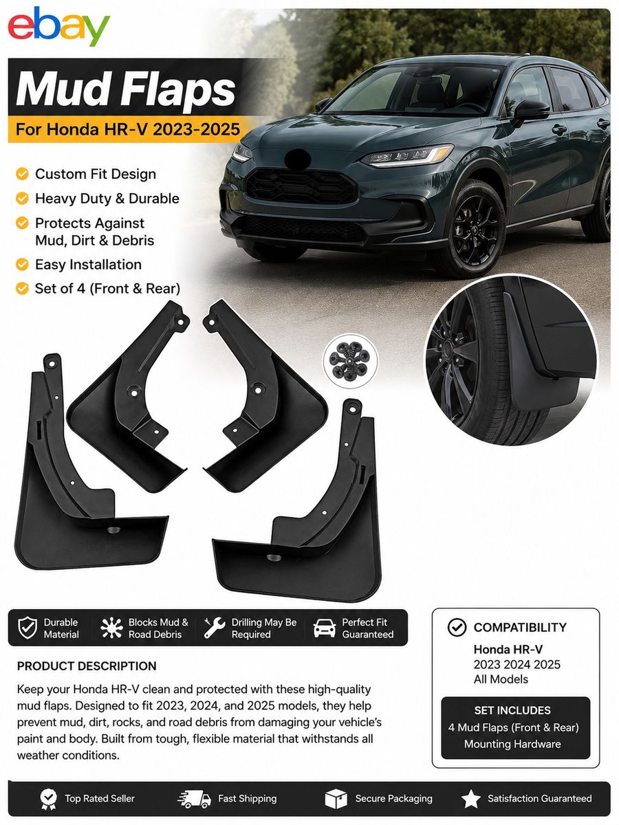 New Mud Flaps Splash Guards Set for SUV with Installation Hardware