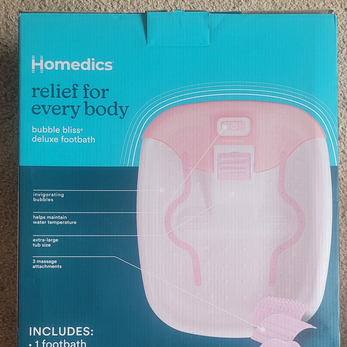HoMedics Bubble Bliss Deluxe Footbath with Massage Attachments