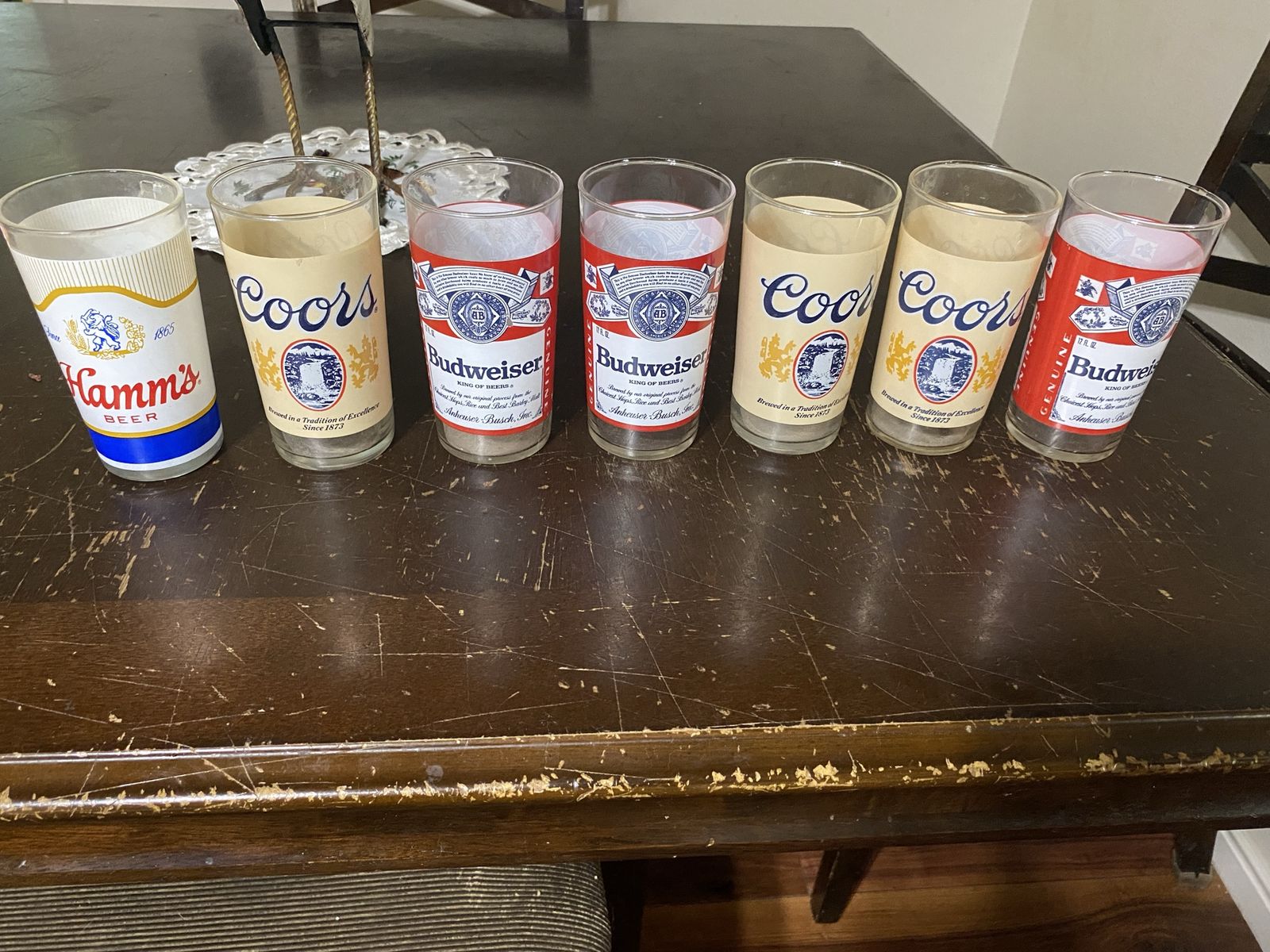 Vintage glass beer cups