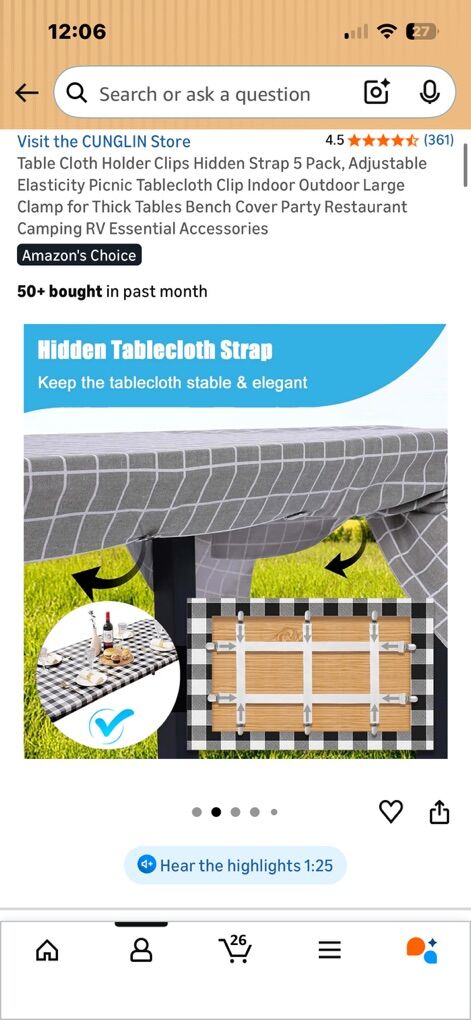 Adjustable Tablecloth Straps