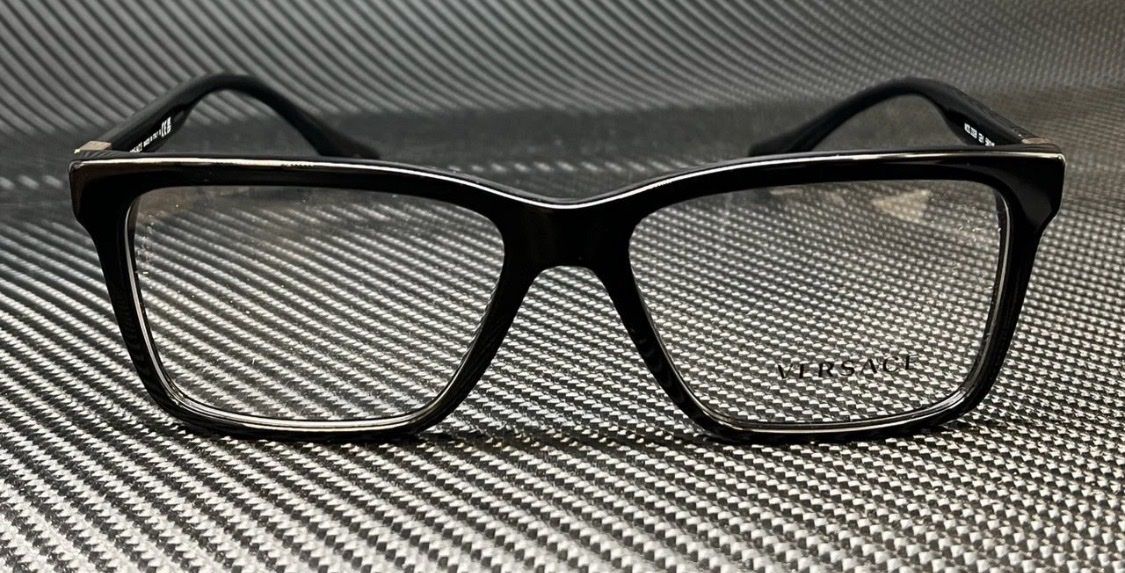 VERSACE VE3328 GB1 Black Gold Men's 56 mm Eyeglasses