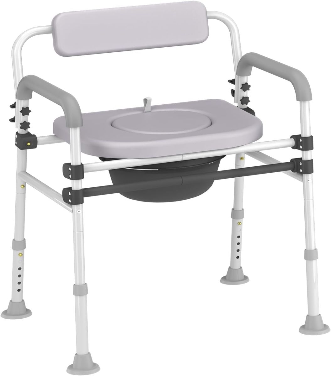 NEW Super Wide & Secure Commode Toilet Chair - Versatile 4-in-1 Design