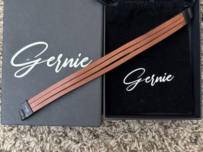 Gernie Brown Leather Triple Wrap Bracelet with Clasp & Original Box