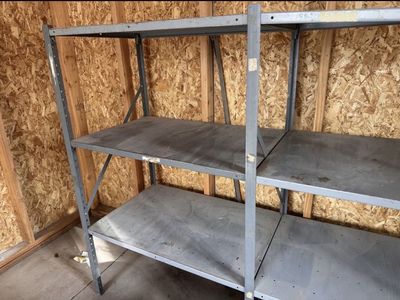3 Industrial Steel Garage Shelving Unit - 3 Tier Metal Storage Rack.