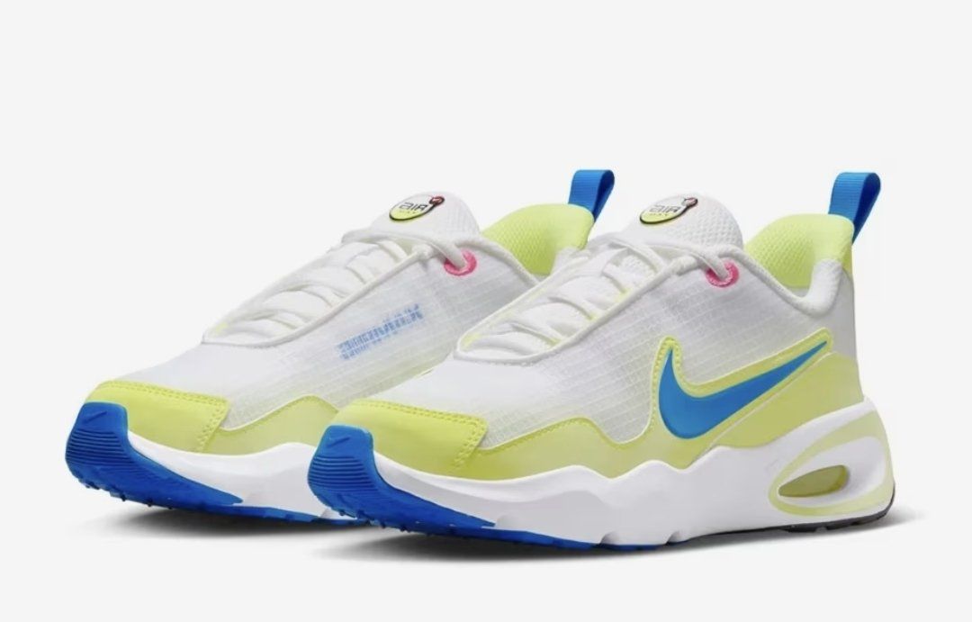 New! Nike Air Max Nova Sneaker 5 Youth 37.5 EU 7 Ladies Running Shoe Lime White Grade School Big Kids