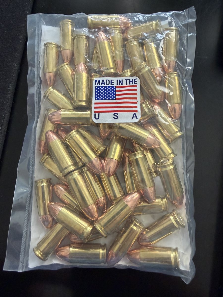 Opal Ammo 9mm Luger 124 Grain RN Ammunition - 50 Rounds, Made in USA