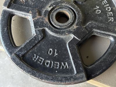 Weider 10lb Weight Plate - Standard Size, Cast Iron Weightlifting Disc