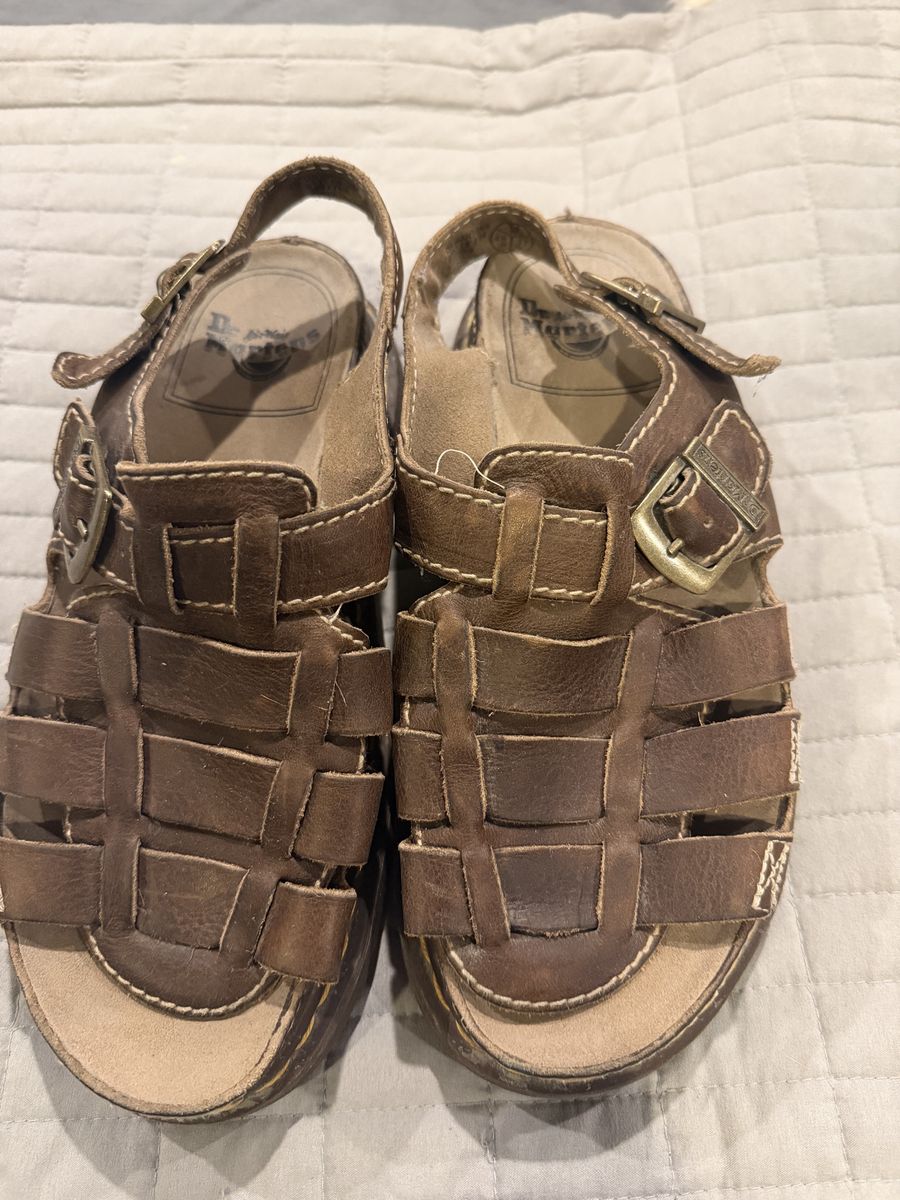 Dr. Martens Fisherman Sandals Men's Brown Leather Air Cushion Soles US 11