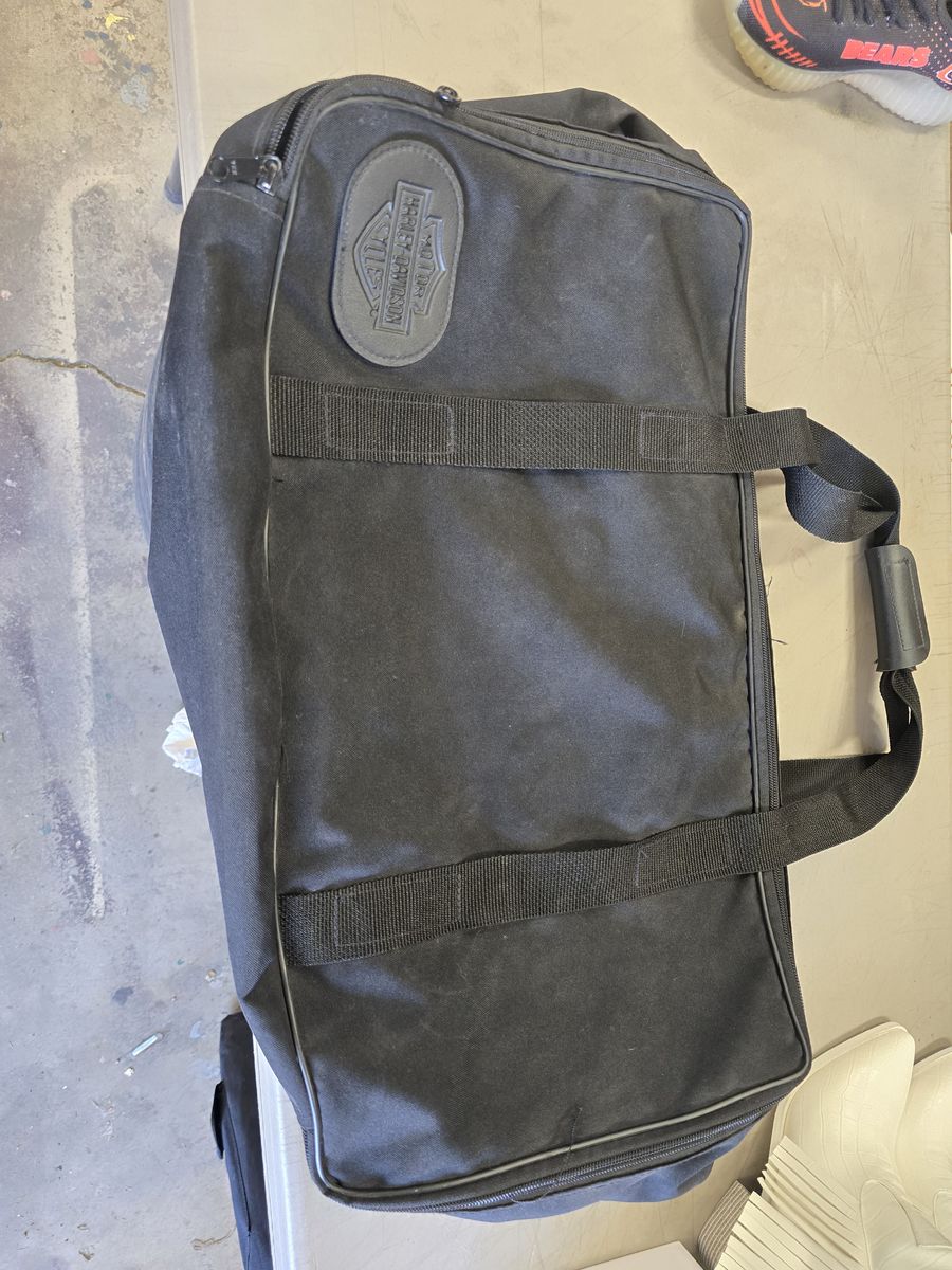 Harley-Davidson Motorcycle Duffle Bag - Black Canvas Travel Luggage with Logo