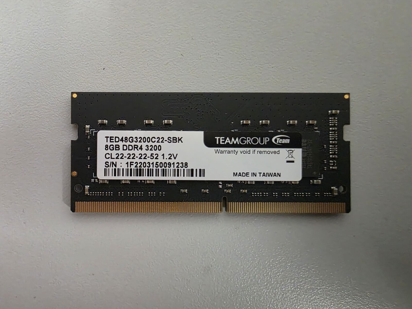8GB Single Stick DDR4 SODIMM 3200 RAM
