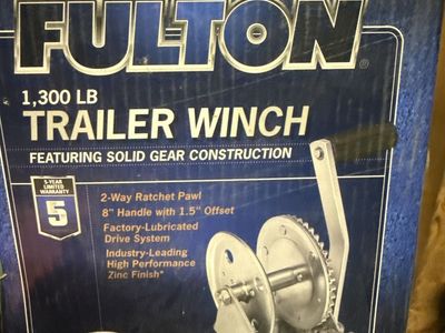 Fulton 1,300 lb Trailer Winch with 2-Way Ratchet Pawl and Zinc Finish