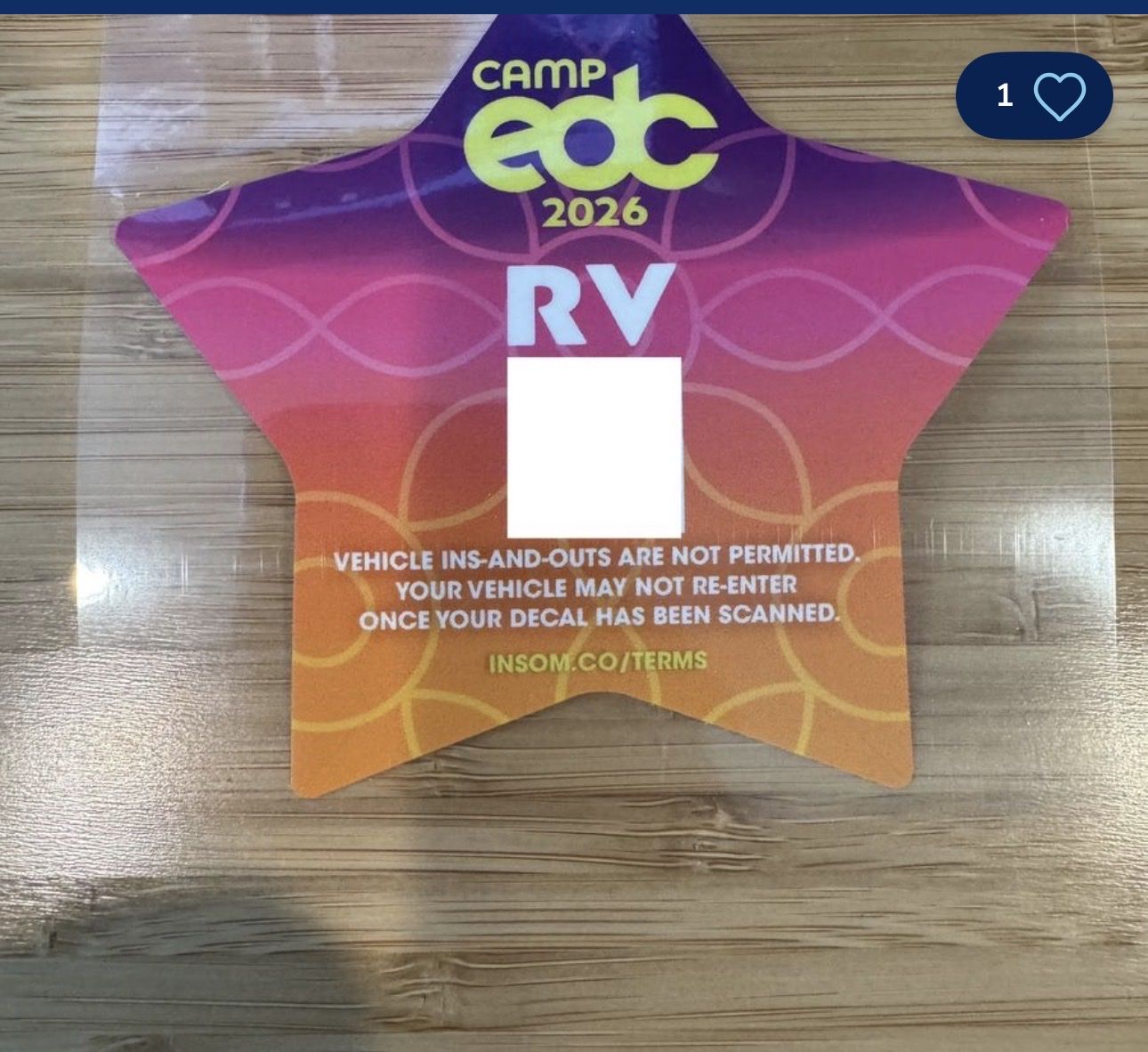 Camp EDC pass for sale