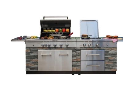 KitchenAid Model 860-0003C 7-Burner Liquid Propane Outdoor Island Grill & Griddle