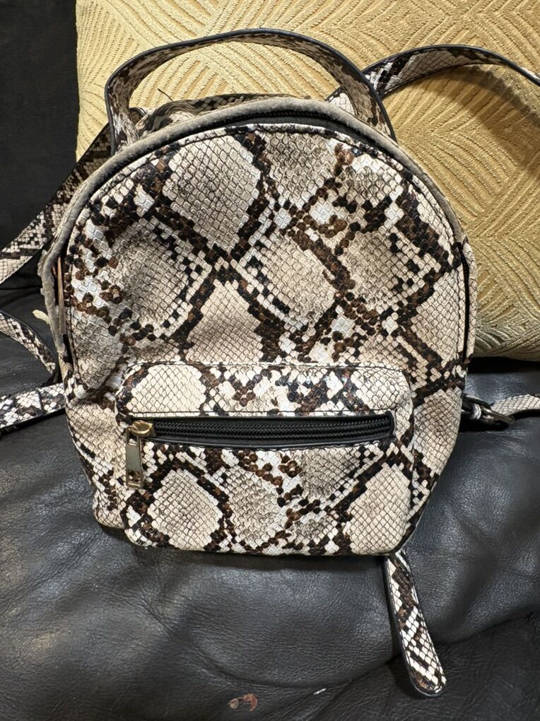 Olivia Miller Faux Snakeskin Mini Backpack