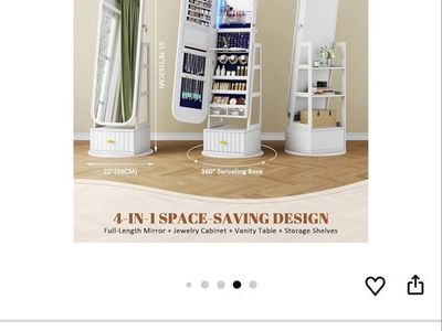 Jewelry storage mirror