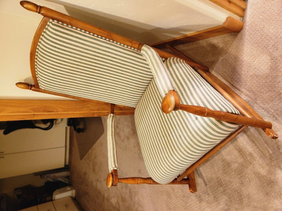 American made rocking chair green stripes