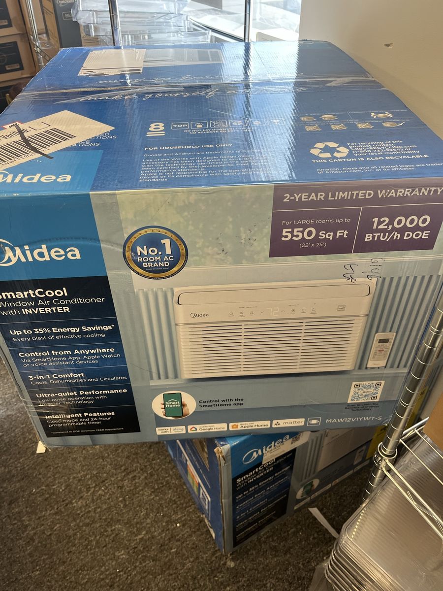 Midea SmartCool 12,000 BTU Window Air Conditioner with Inverter - Up to 550 Sq Ft, Smart App Control