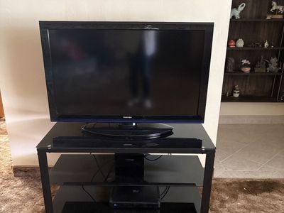 Black glass entertainment center