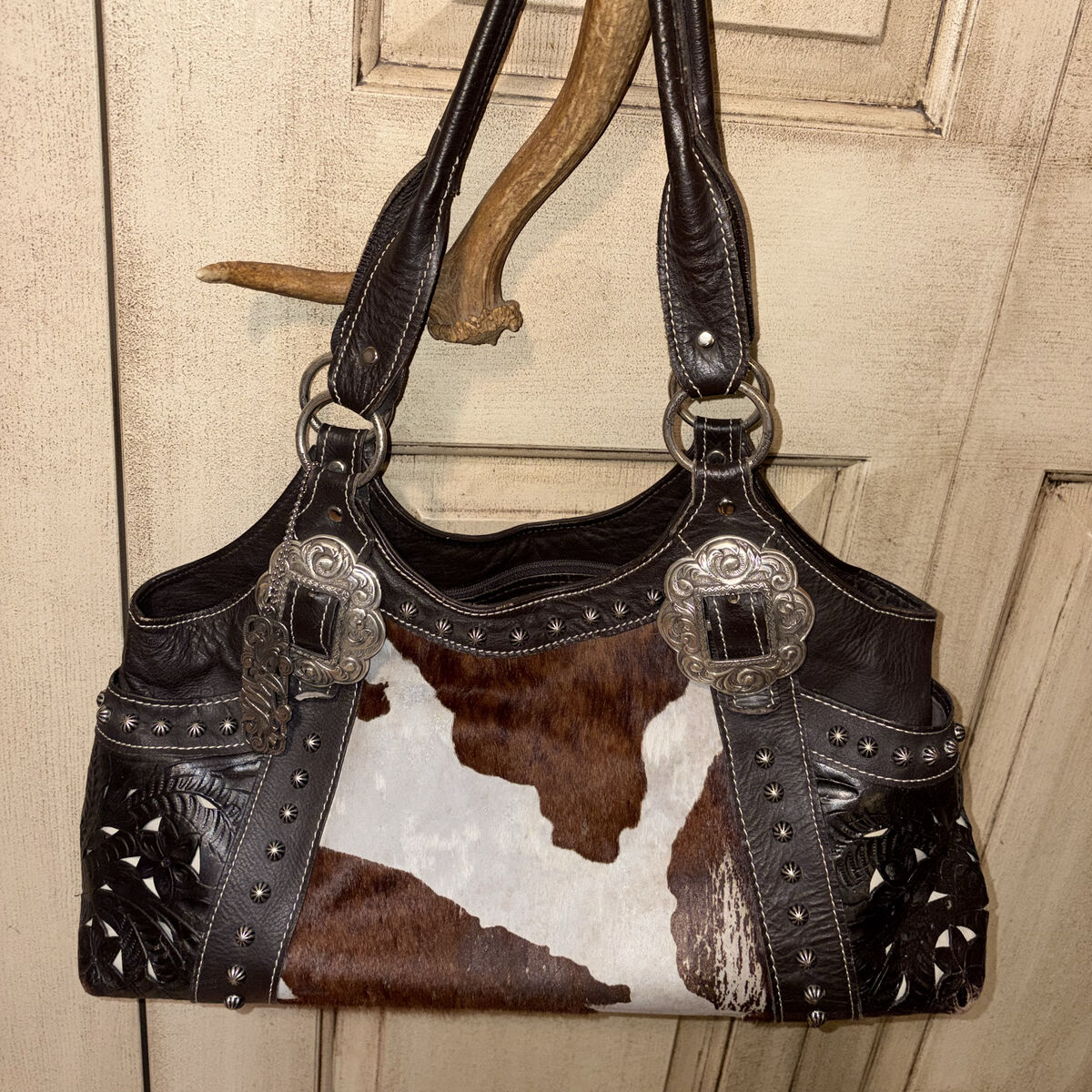 American West Genuine Leather Cowhide Purse