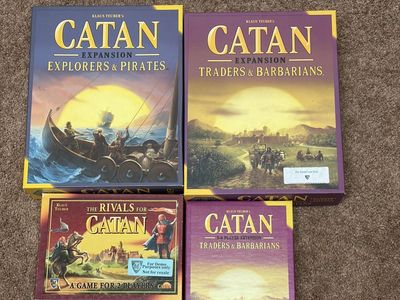 Catan Board Game Lot: Explorers & Pirates, Traders & Barbarians, Rivals for Catan
