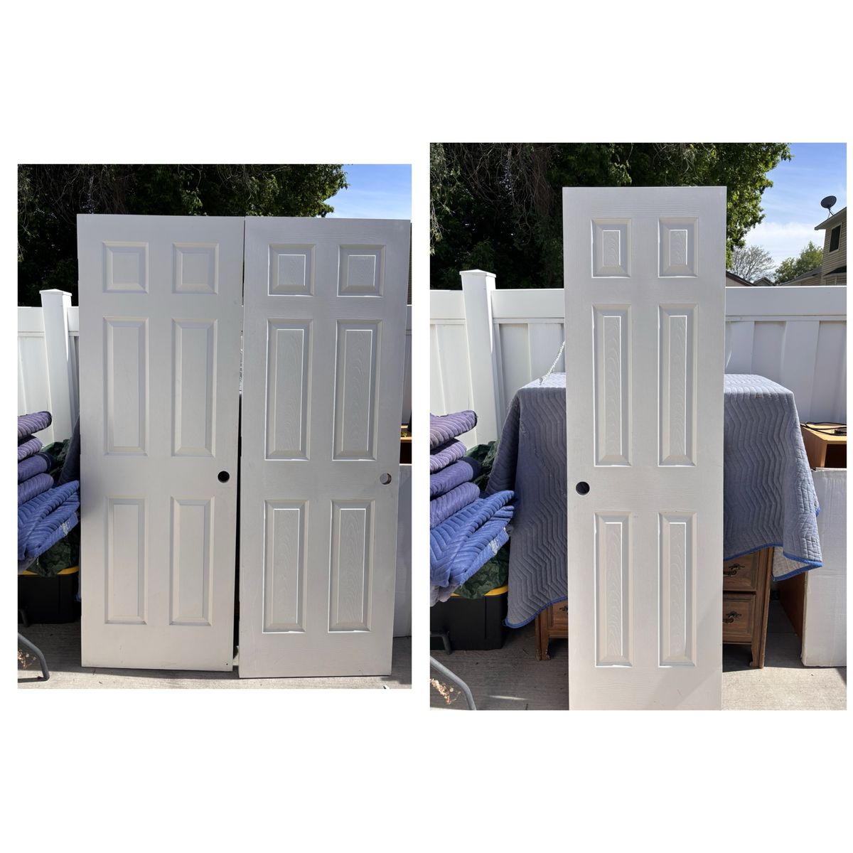 Interior hollow core six panel doors $40 each.
