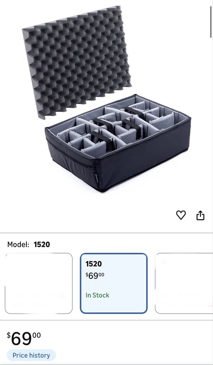 ColorCase Padded Dividers for Pelican Case Model 1520. Factory sealed!