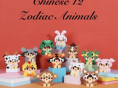 Chinese 12 Zodiac Animals Micro Block Building Toy Set!
